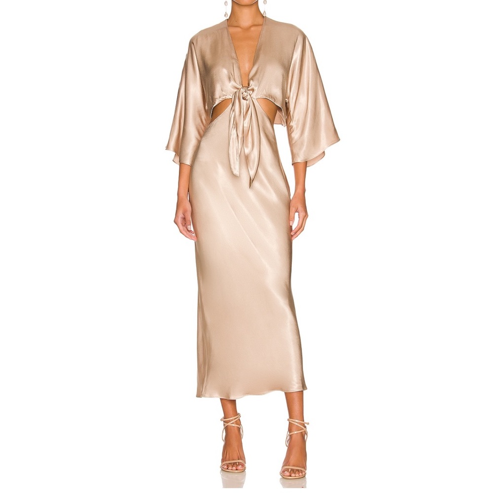 REVOLVE | SHONA JOY | La Lune Tie Front Bias MIDI Dress